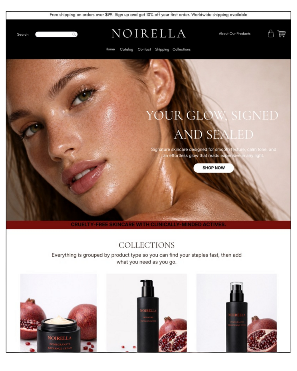 NOIRELLA SHOPIFY SKINCARE TEMPLATE
